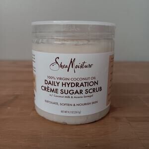 SHEA MOISTURE Daily Hydration Crème Sugar Scrub 100% Virgin Coconut Oil 9 Oz New